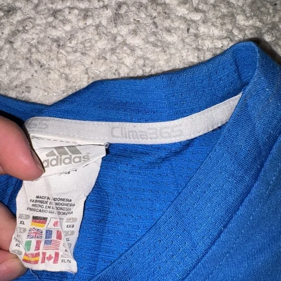 Adidas Men's Short Sleeve Blue Tee - Picture 3 of 3